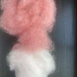 Red and White Cotswold Hand-Carded Roving