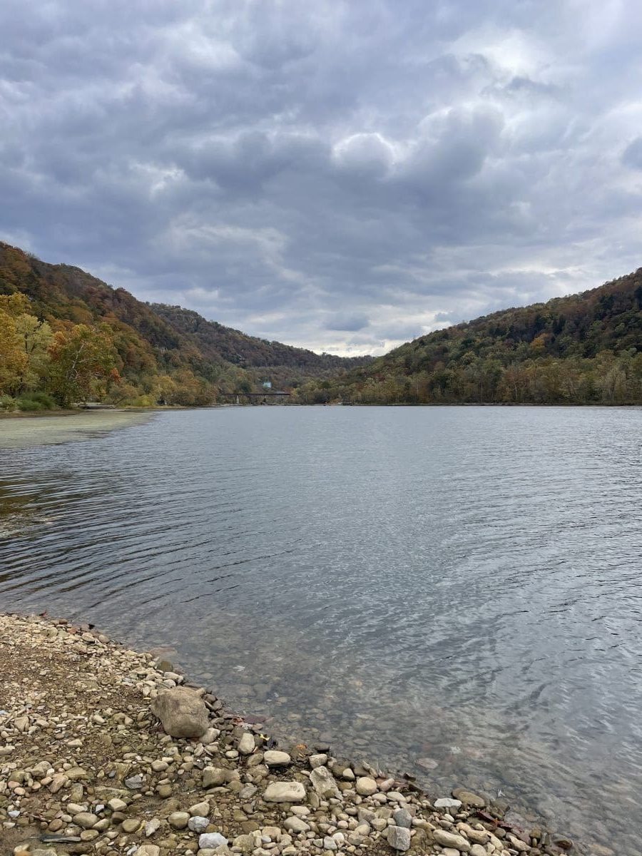 New River in Gauley Bridge New River in Gauley Bridge looking toward the New River Gorge National Park