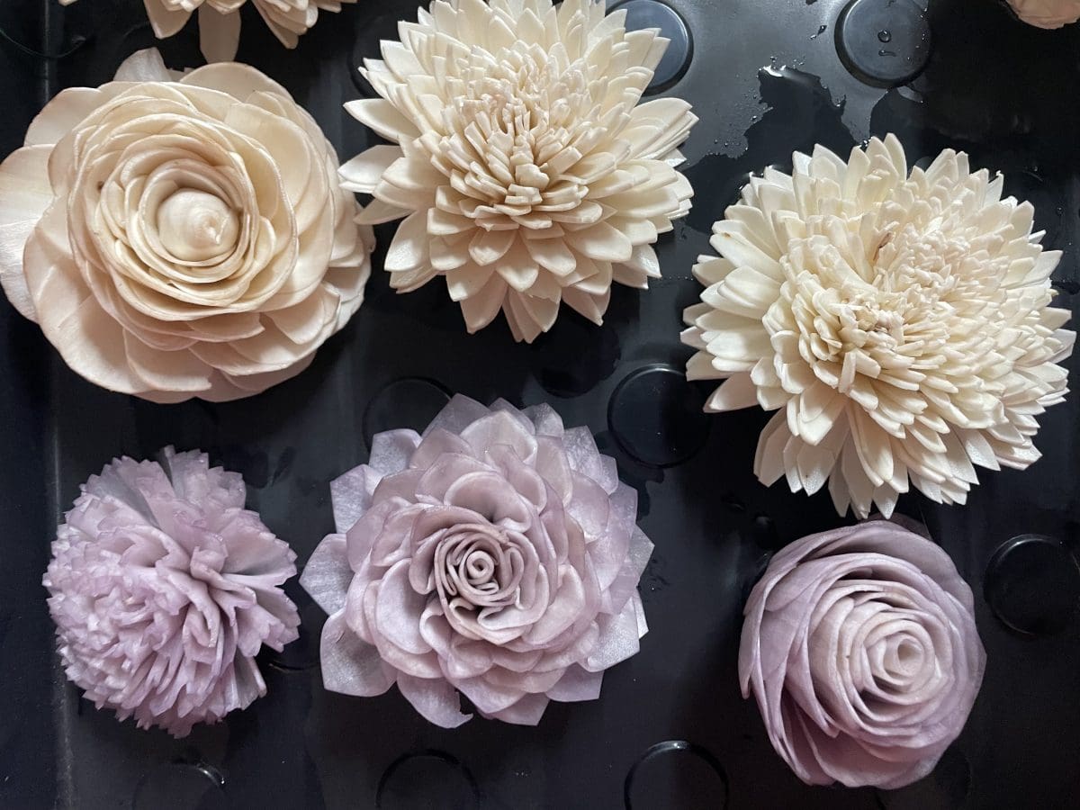 Naturally Dyed Wood Flowers | Blue Thistle Fibers Naturally Dyed Wood Flowers | Blue Thistle Fibers