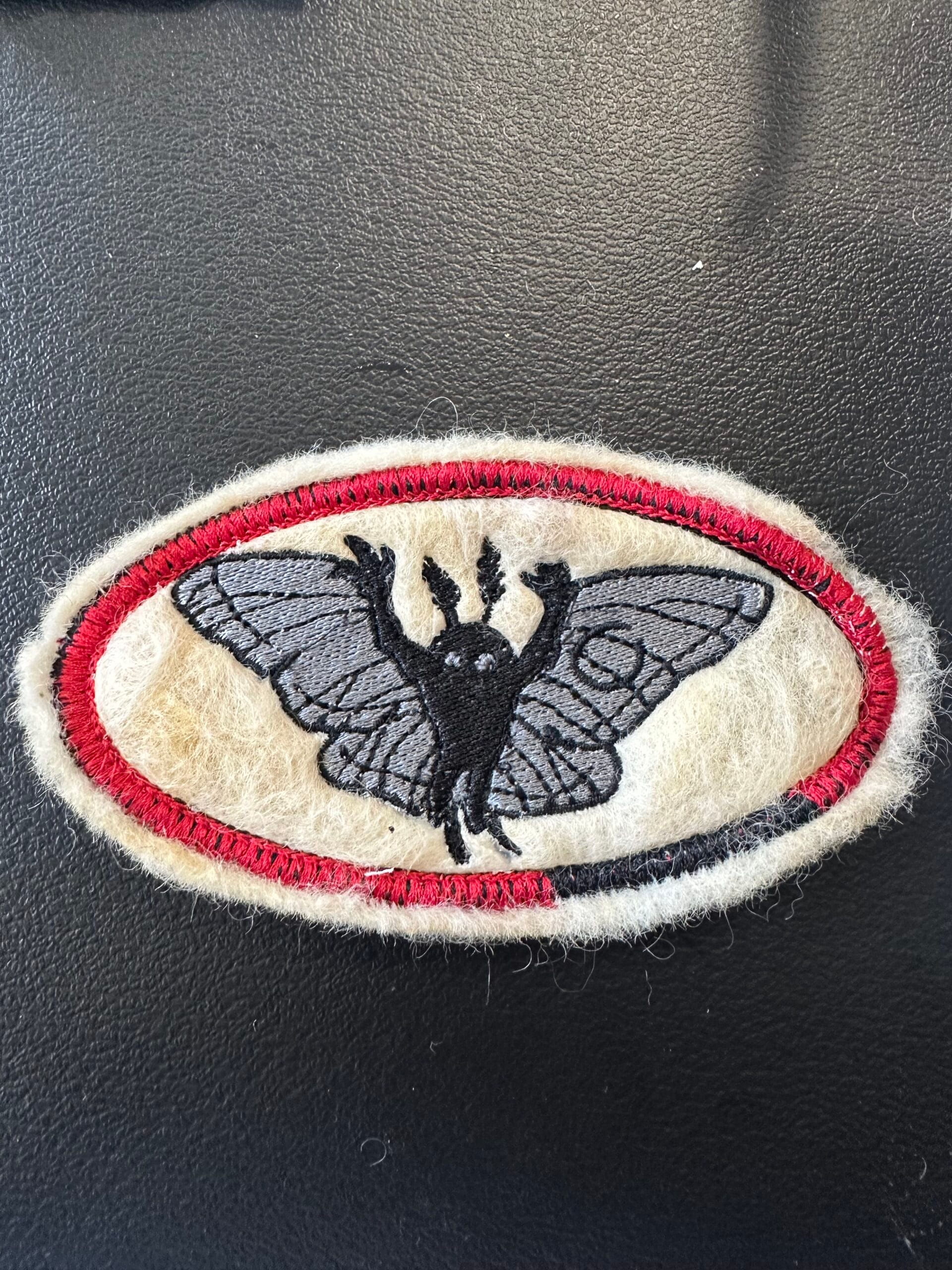 Embroidered Mothman wool patch