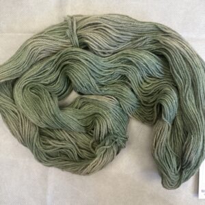 Forest Shadow Green 100% Blue Faced Leicester sport weight yarn, naturally dyed deep forest green skein