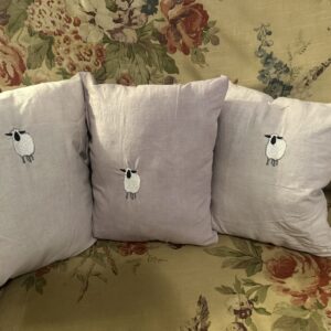Naturally Dyed Embroidered Pillows | Sheep