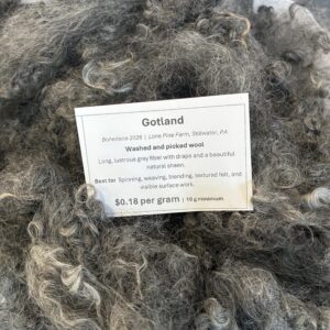 Grey/Black Gotland Cloud | Scoured & Picked Fiber, by the 10 g