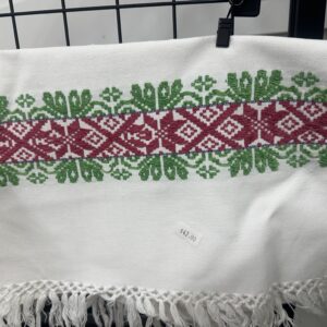 Red & Green Vintage Embroidery Linen