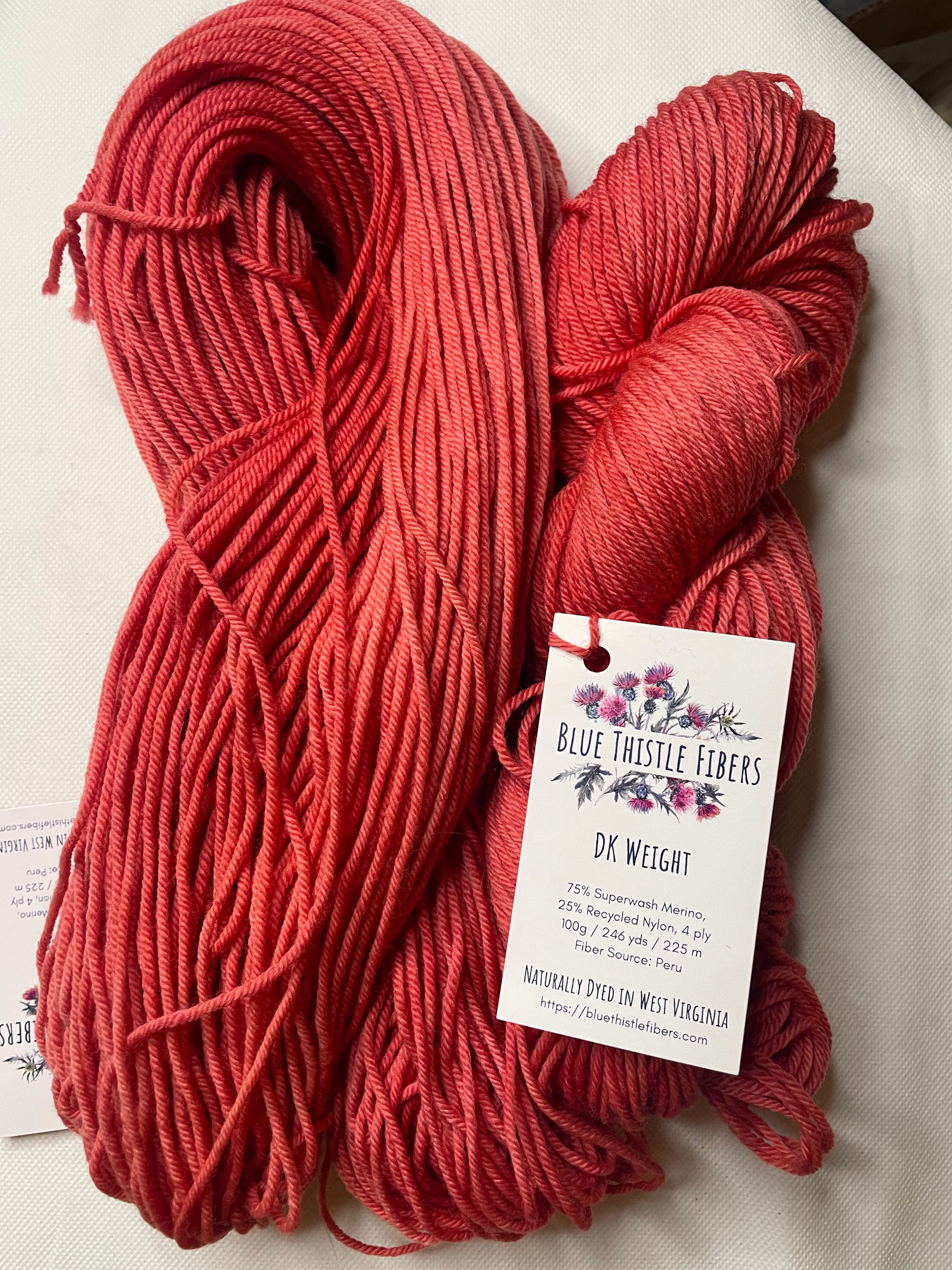 Maple Red naturally dyed yarn skeins